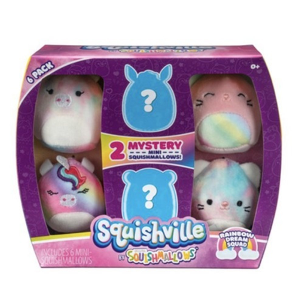 Squishmallows Squishville Rainbow Dream‎ Squad Plush 6 Pack